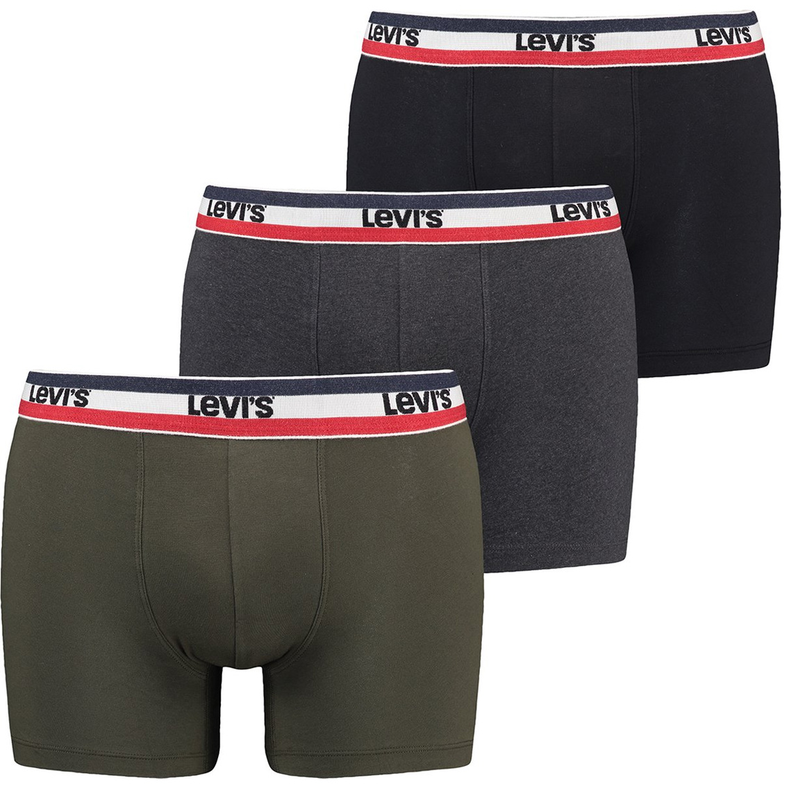 Levis boxershorts 3-pack khaki-blauw