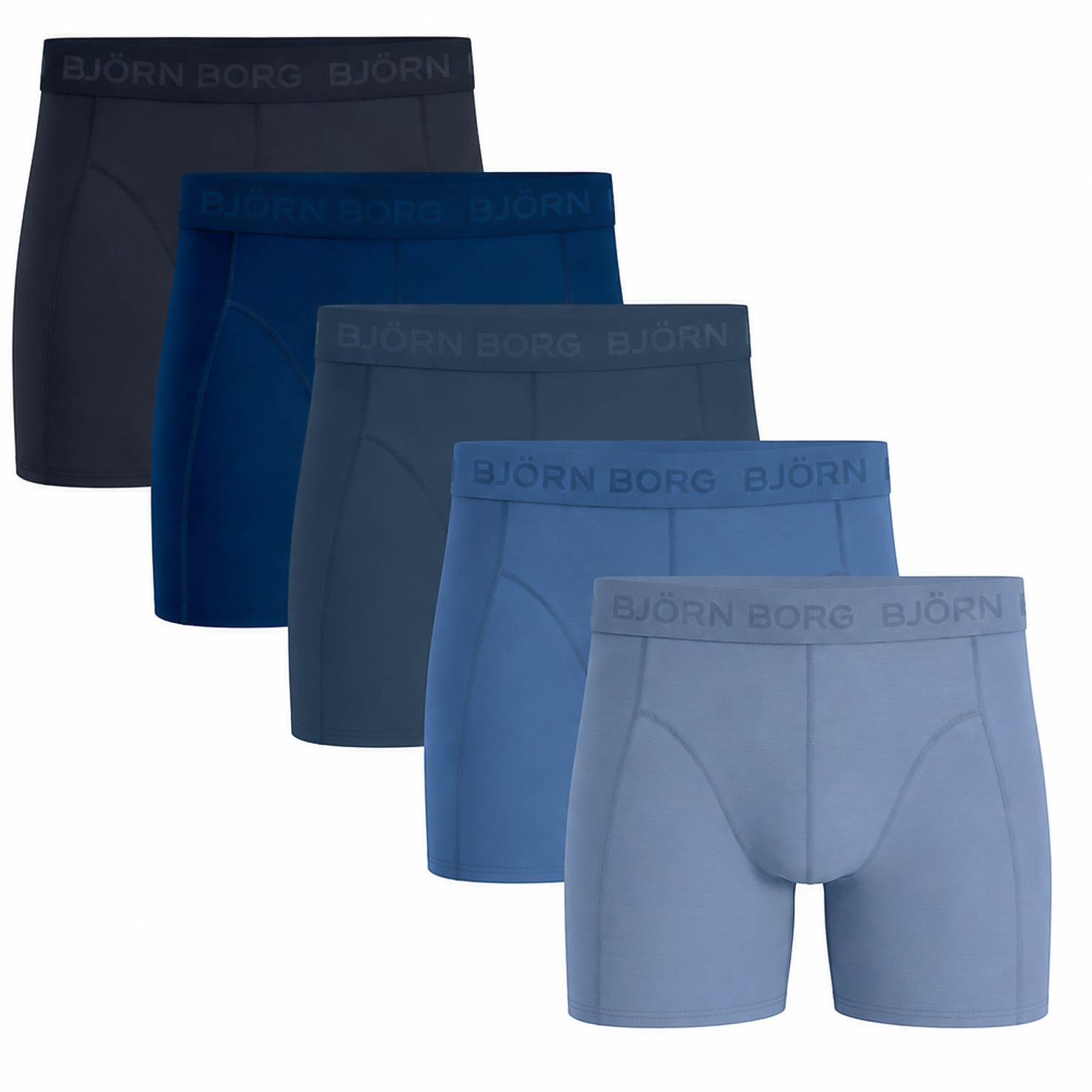 Bjorn Borg boxershorts cotton stretch 5-pack blauw ton-sur-ton
