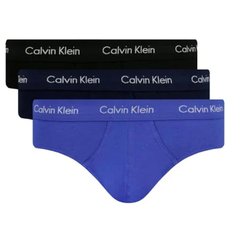 Calvin Klein Slips cotton stretch 3-pack blauw
