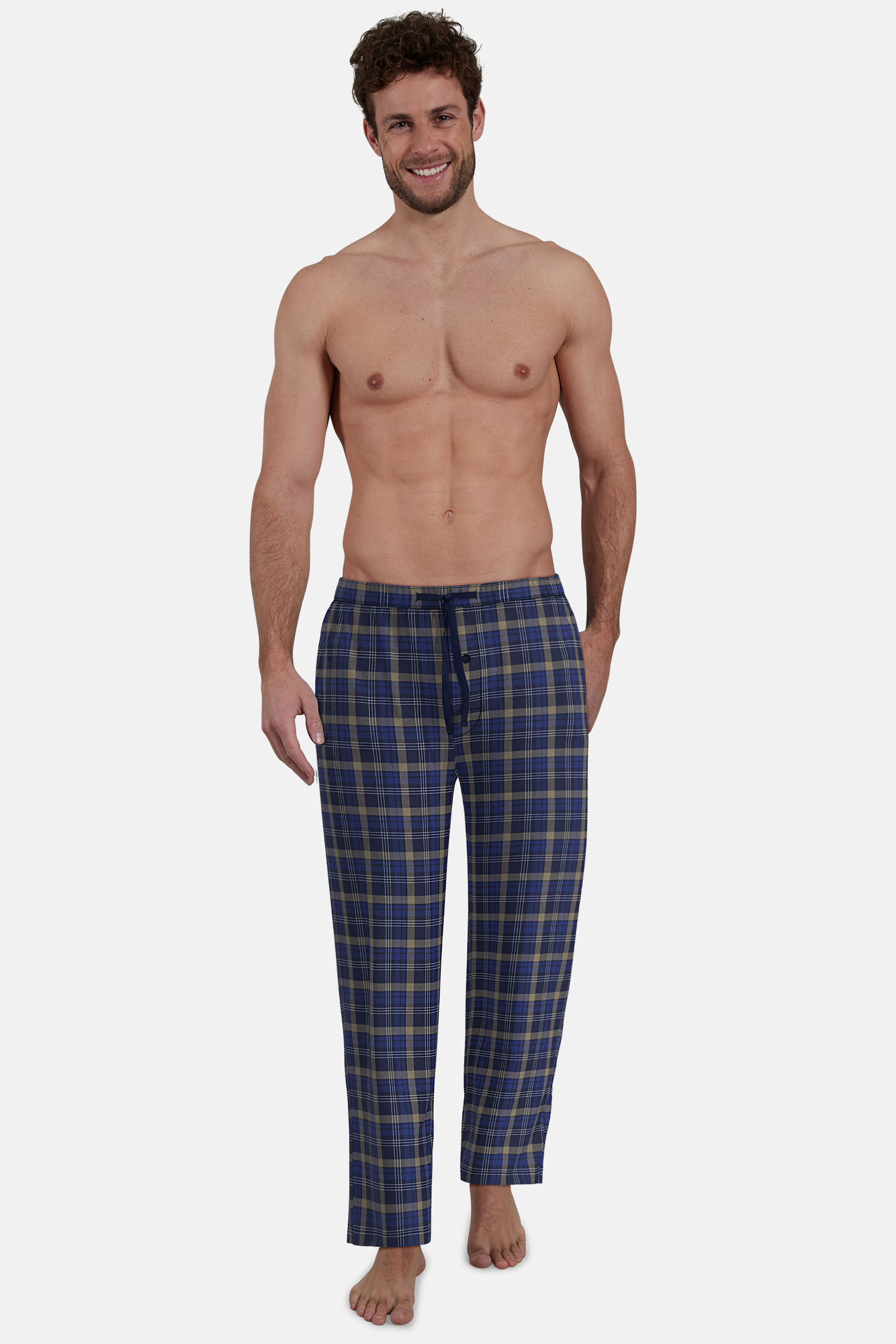 Gotzburg flanelle pyjamabroek blauw