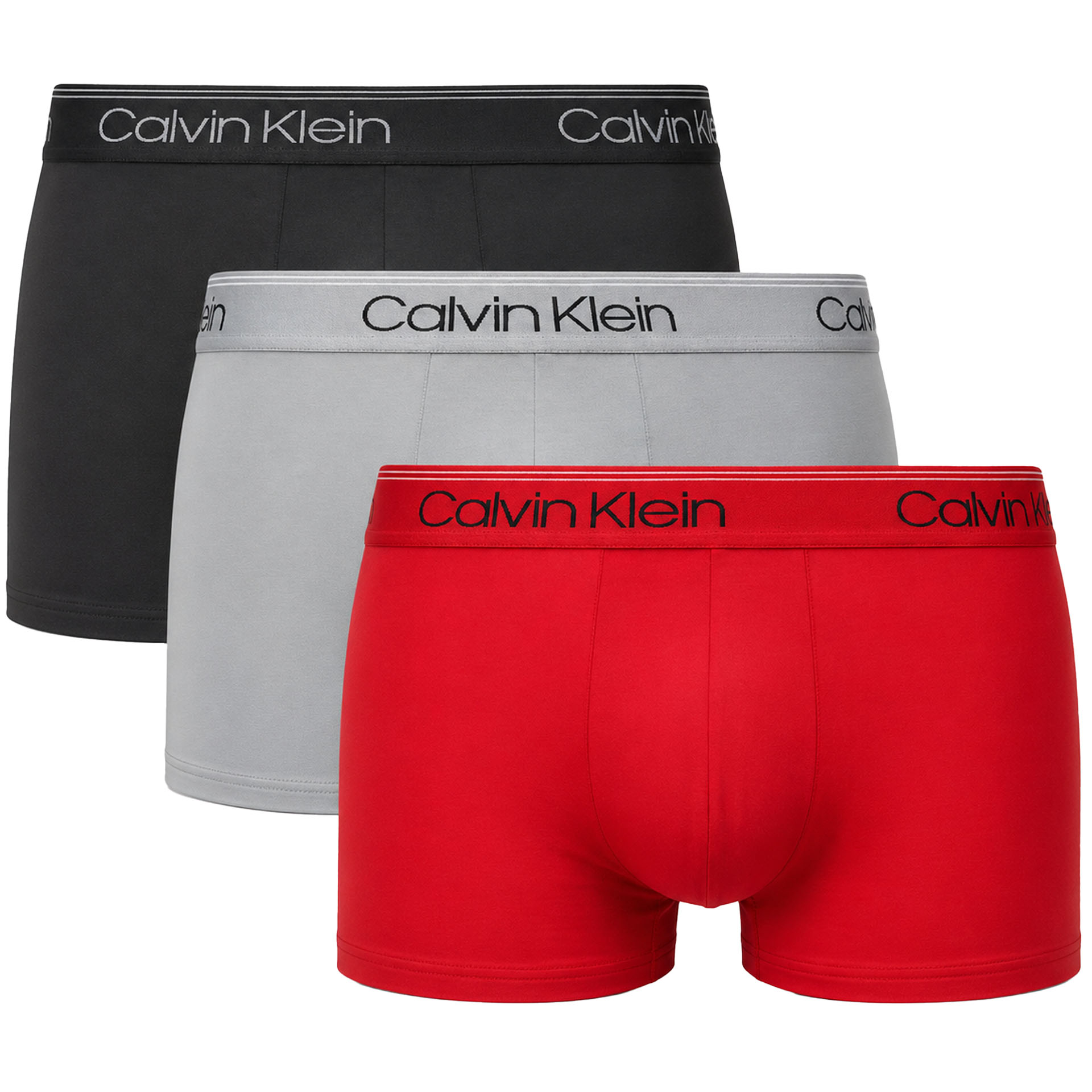 Calvin Klein low rise trunk microfiber stretch rood grijs zwart