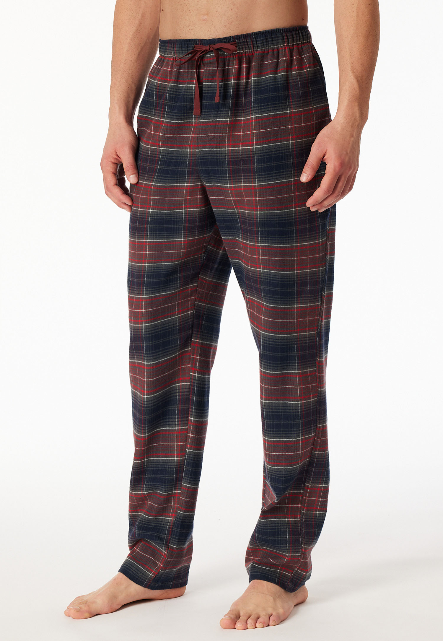 Schiesser flanelle Pyjamabroek met ruit rood 