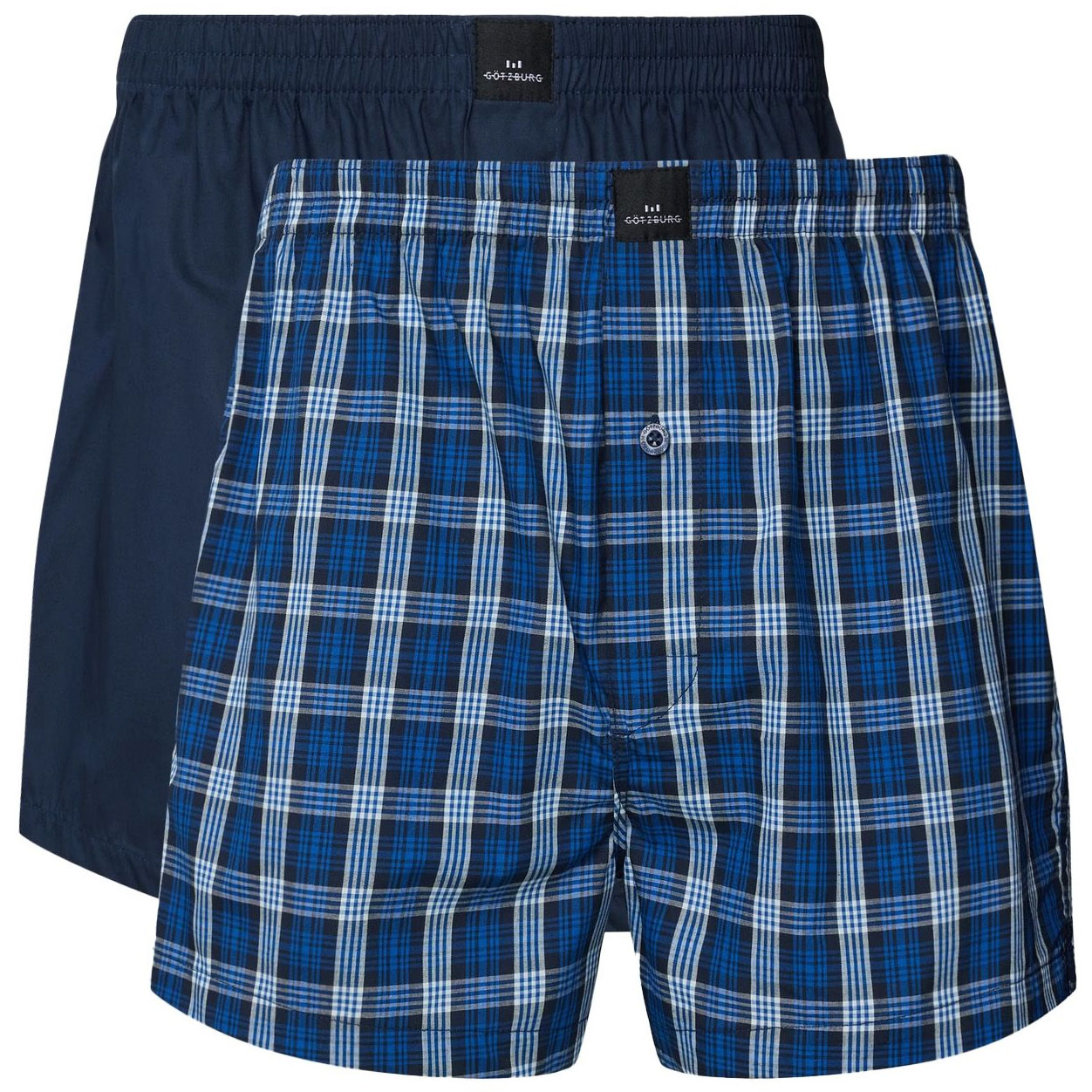 Gotzburg Boxers Clubhouse 2-pack geruit blauw