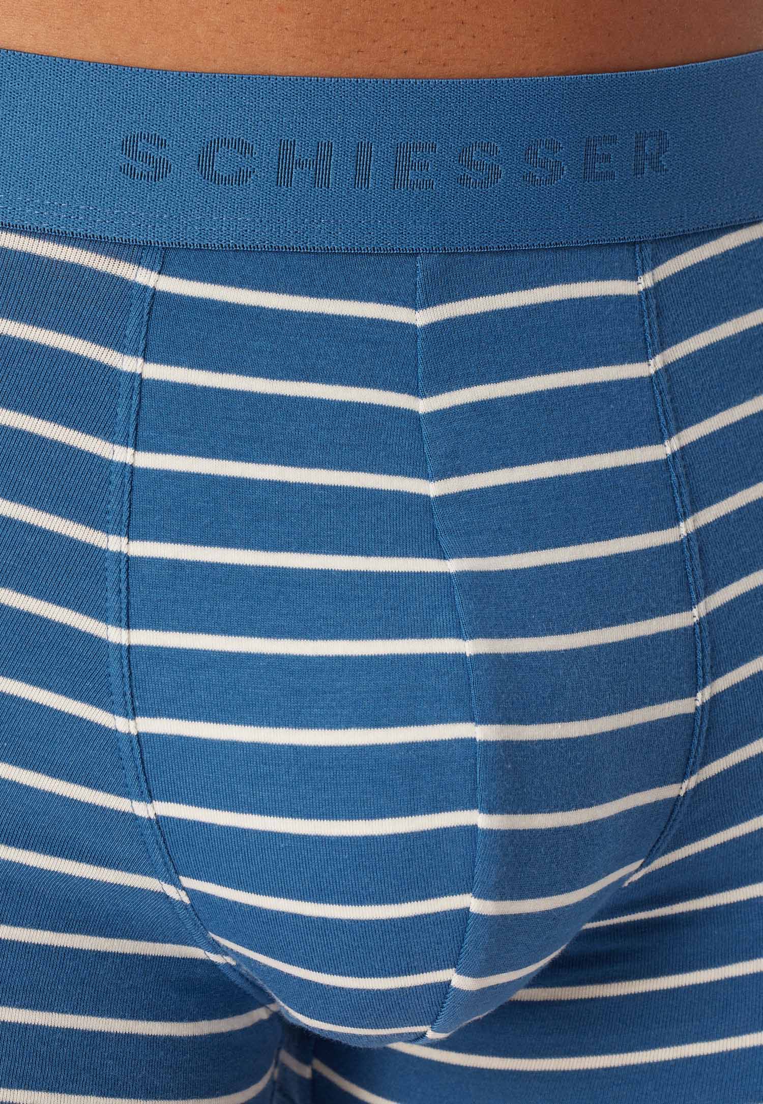 Schiesser 95/5 boxershorts 3-pack blauw-zwart