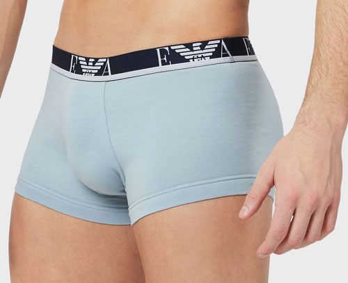 Armani boxershorts 3-pack blue blauw voorkant