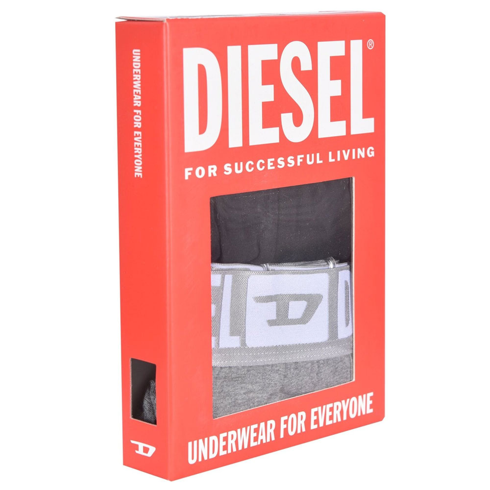 Diesel Boxershorts damien 2-pack grijs-zwart