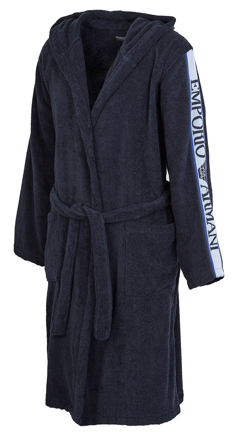 Armani donkerblauwe badjas met logo
