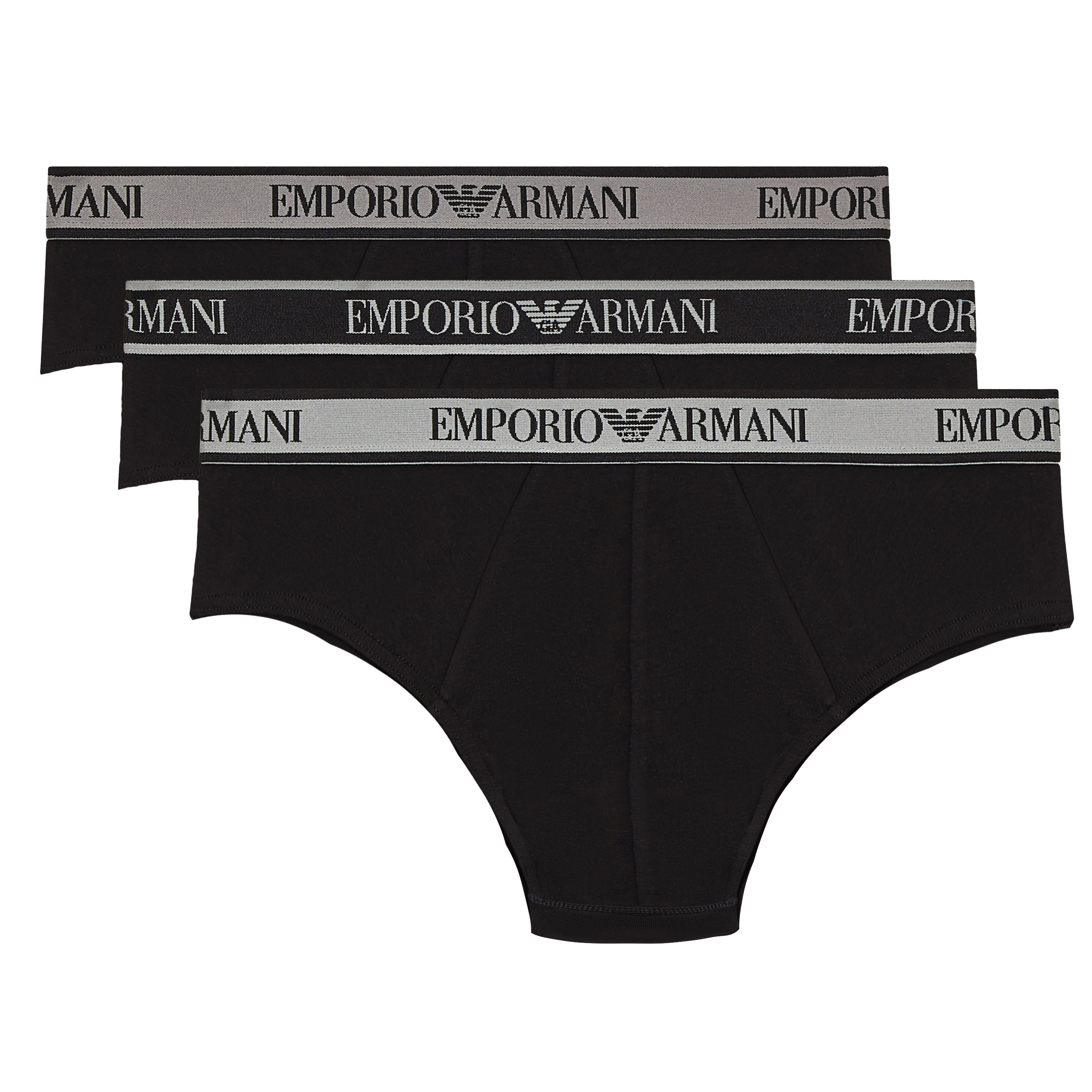 Armani Herenslips 3-pack met logoband zwart