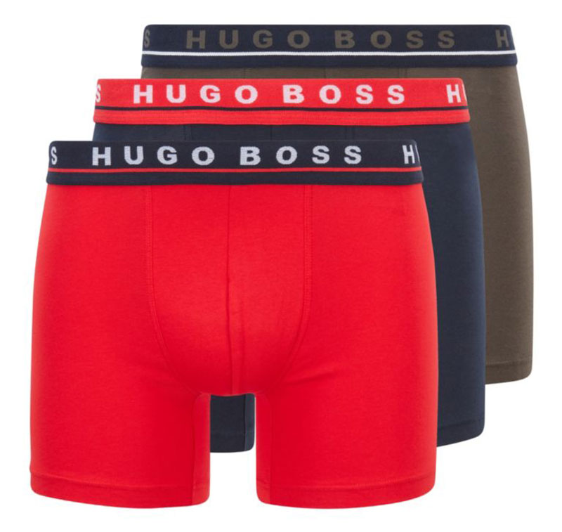 Hugo Boss 3-pack boxershorts rood-groen-blauw