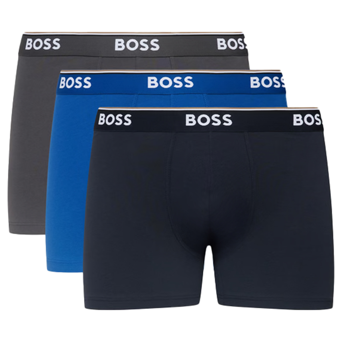 Boss boxershorts Power 3-pack blauw-blue-grijs