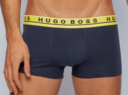 Hugo Boss boxershorts geel-blauw 3-pack voorkant