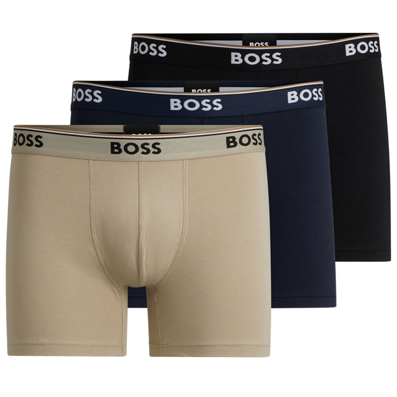 Hugo Boss boxershorts Power 3-pack beige-blauw-zwart