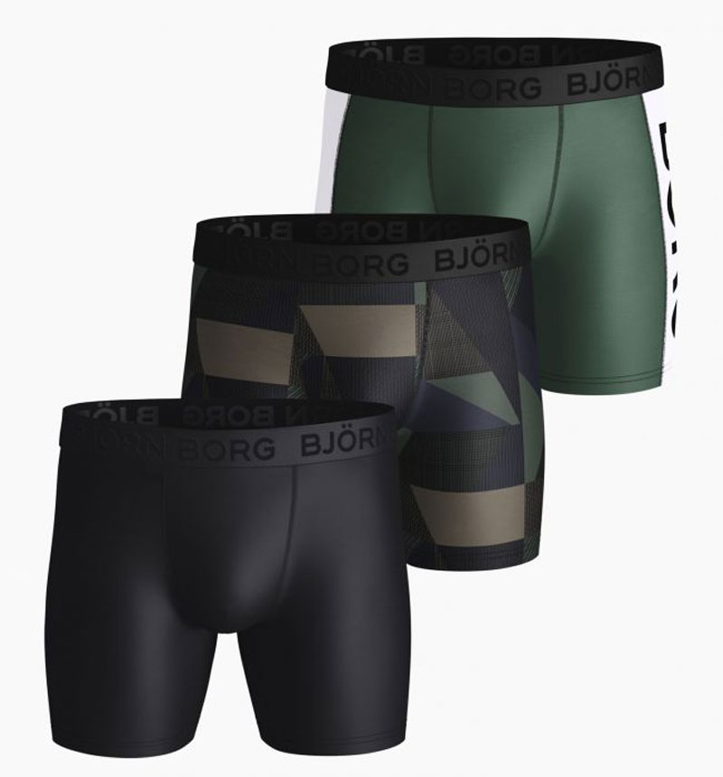 Bjorn Borg boxershort Textured block 3-pack zwart