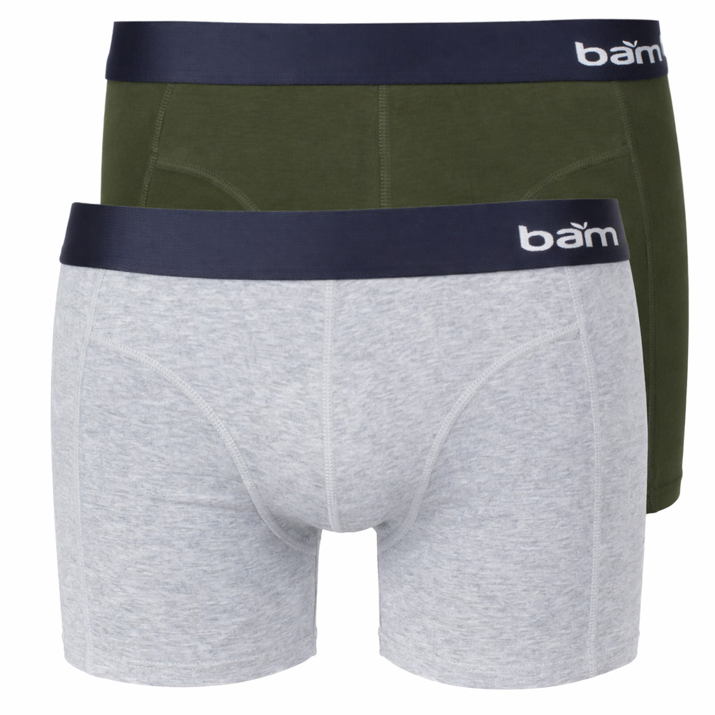 Apollo Bamboo boxershorts 2-pack grijs-groen