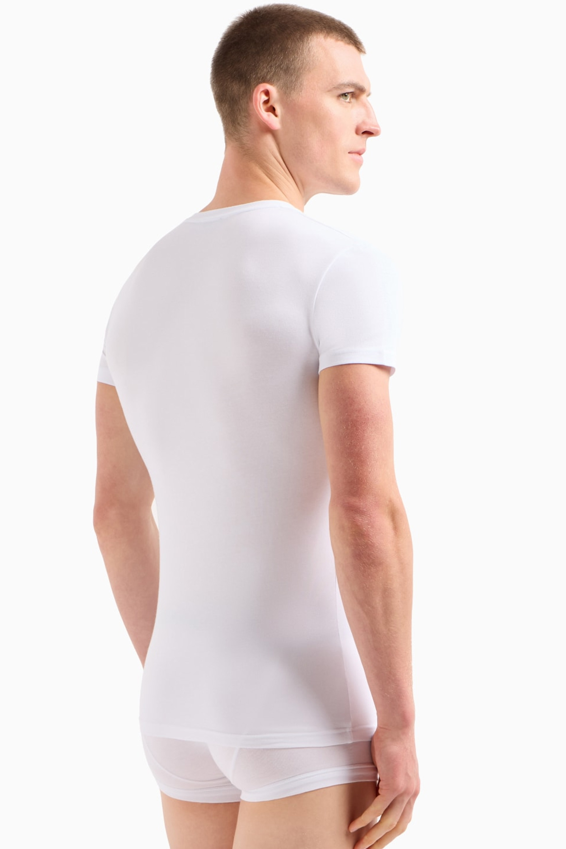 Armani T-shirts met V-hals 2-pack wit