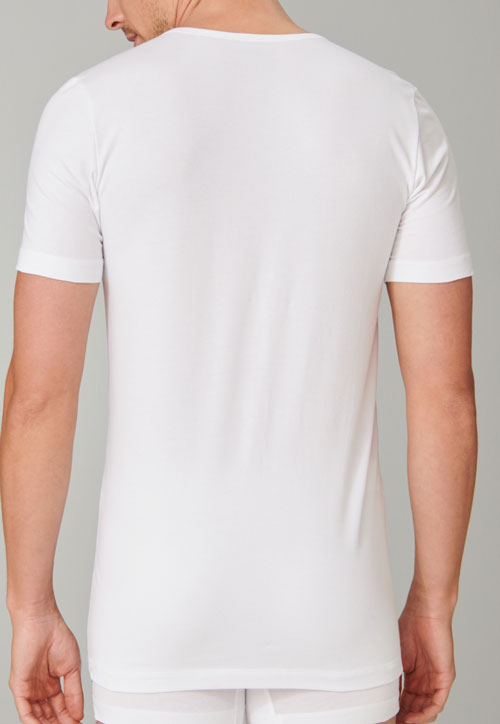 Schiesser T-shirts wit V-hals achterkant