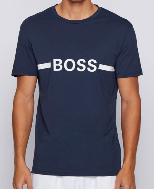 Hugo Boss T-shirt logo blauw-wit voorkant