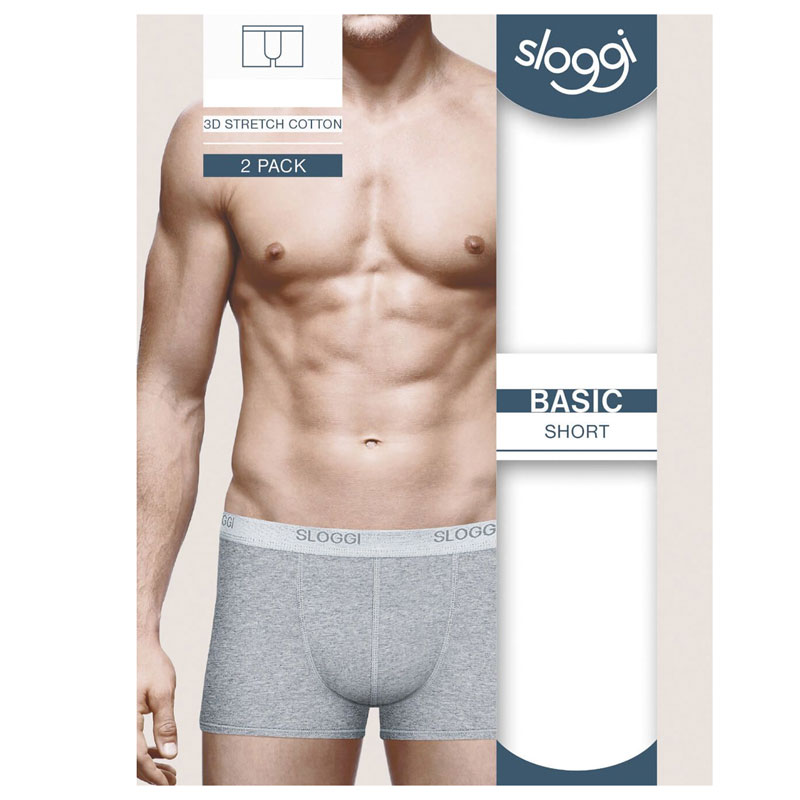 Sloggi Men basic short 2-pack grijs verpakking
