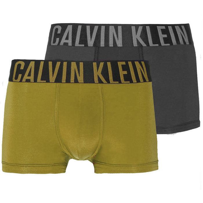 Calvin Klein boxershorts Intense power 2-pack groen-grijs