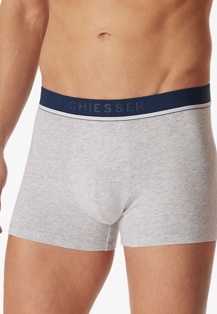 Schiesser Boxershorts 95/5 3-pack rood-blauw-grijs