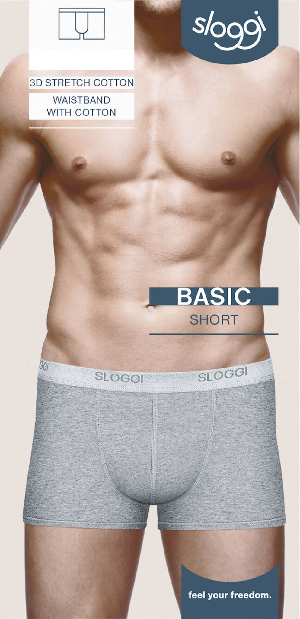 Sloggi Basic boxershort grijs verpakking
