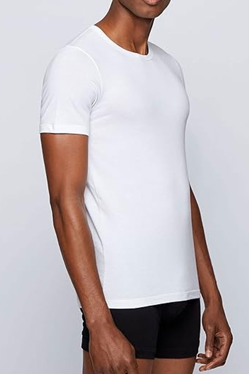 Hugo Boss T-shirt stretch slim fit 2-pack wit