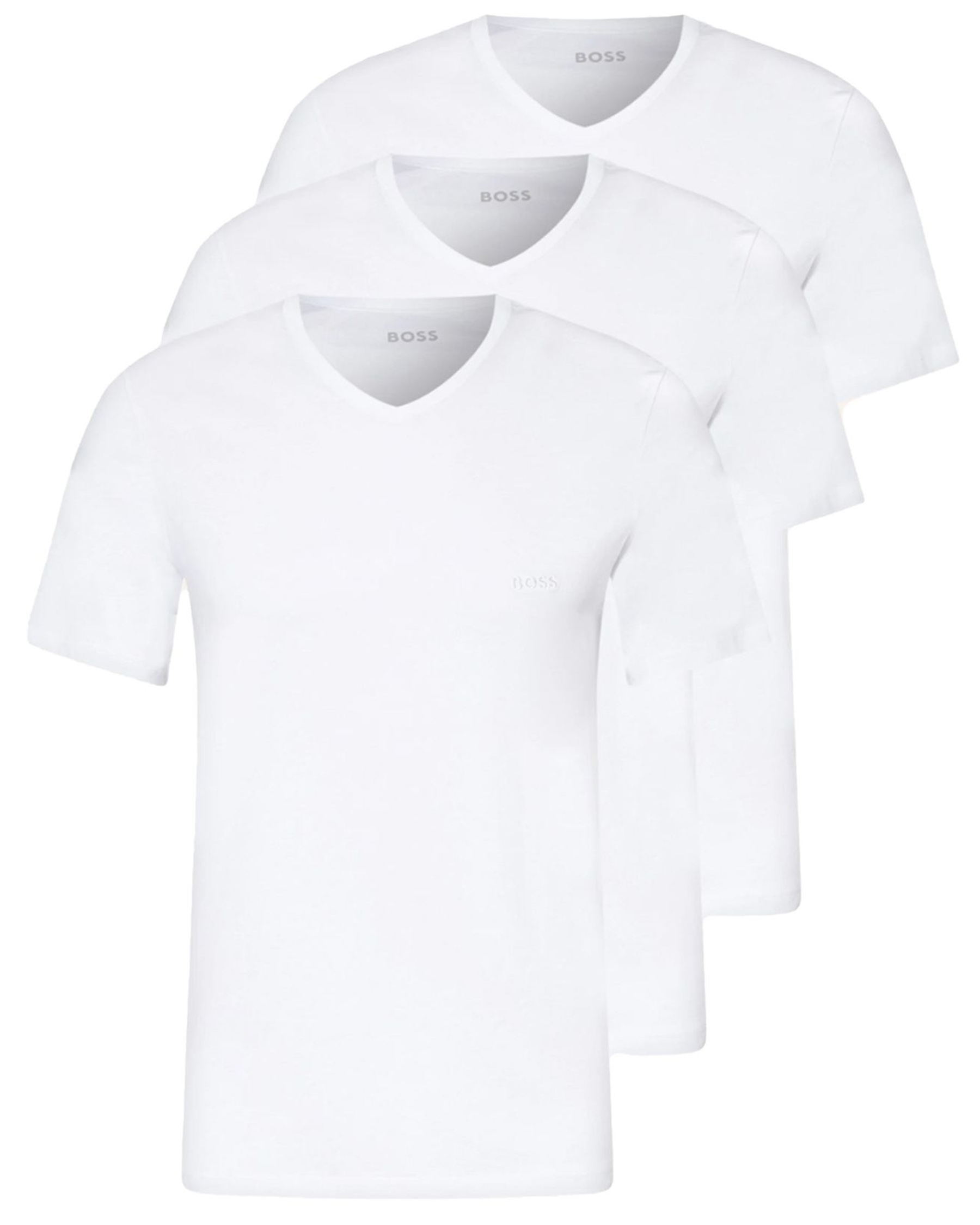 Boss T-shirts V-hals Classic 3-pack wit