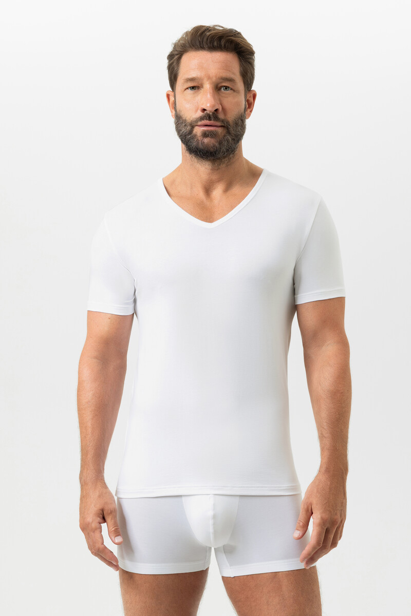 Mey dry cotton T-shirt V-hals wit 