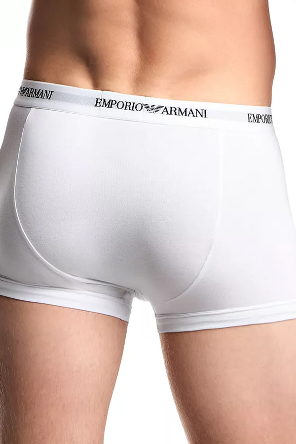 Armani trunk - short met logo band 3-pack wit