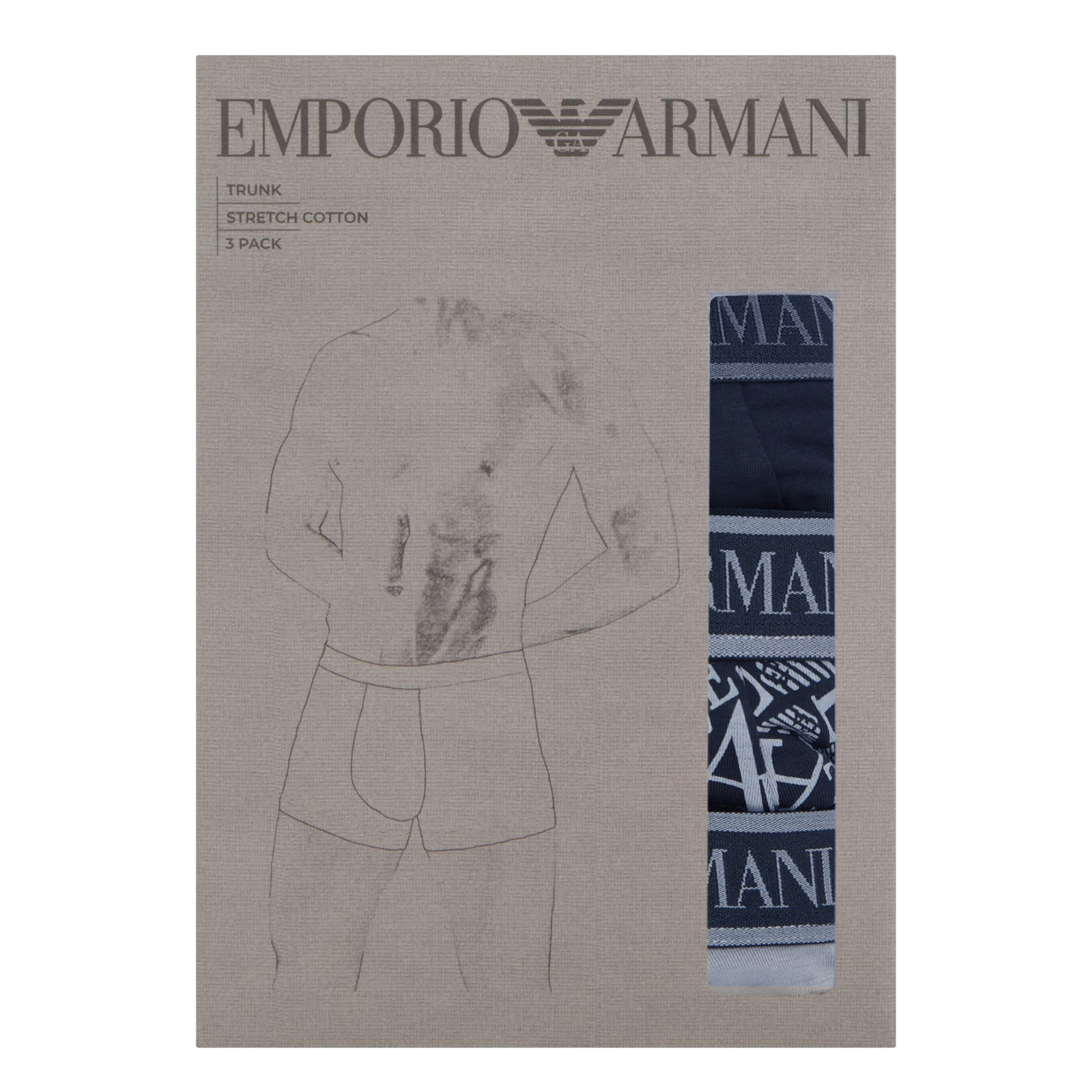 Armani trunk - short – 3-pack met Logo blauw