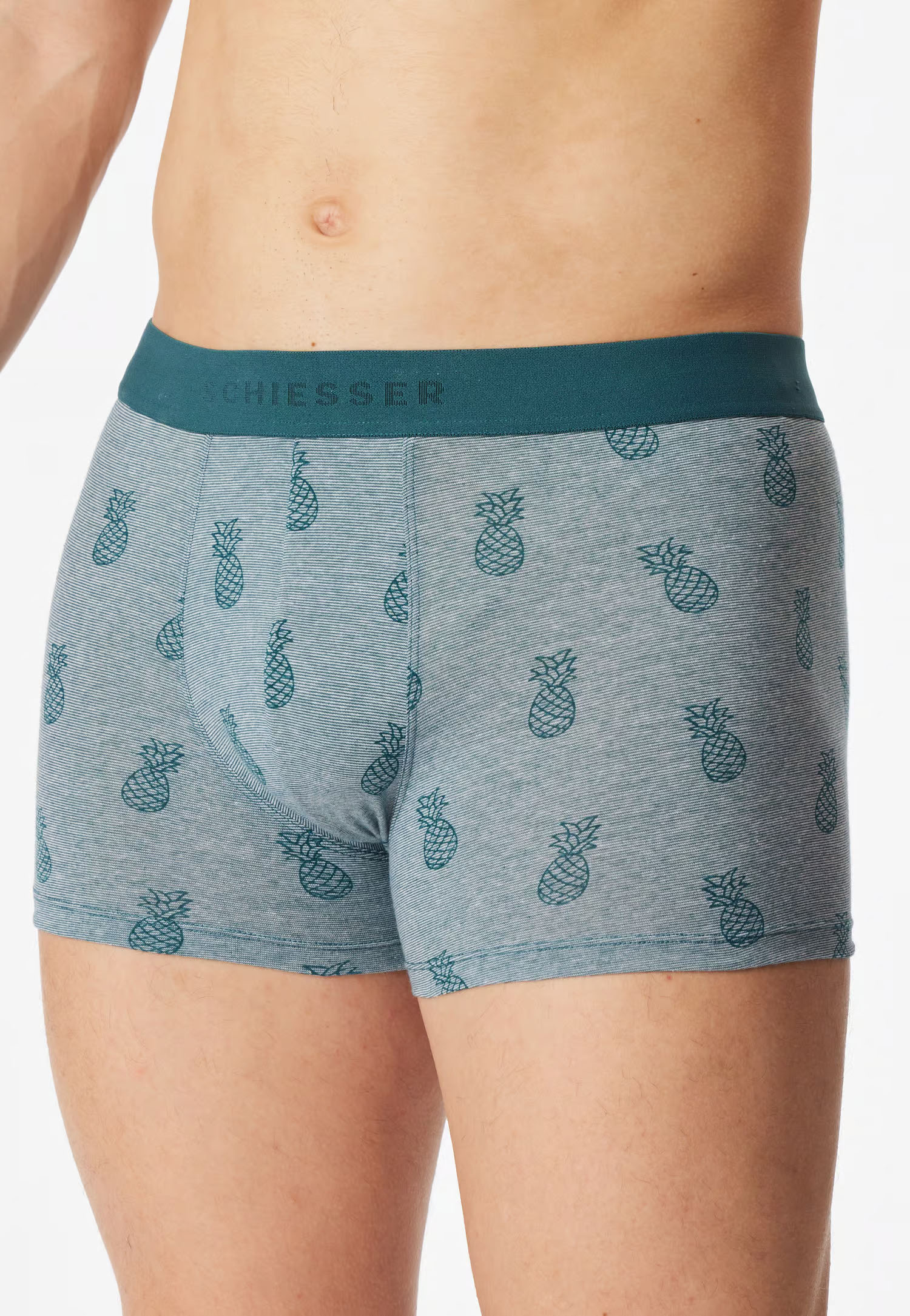 Schiesser 95/5 boxershorts zwart - blauw