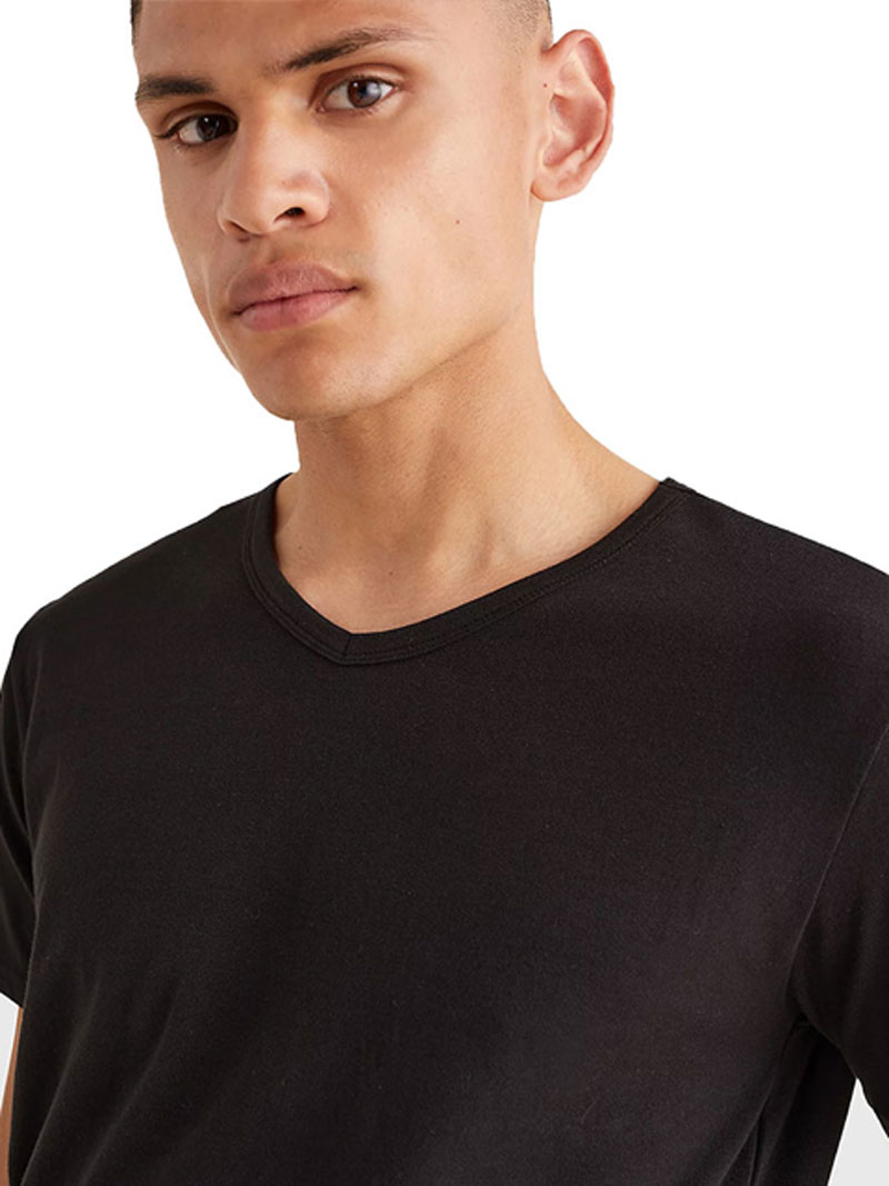 Tommy Hilfiger T-shirts V-hals stretch 3-pack zwart