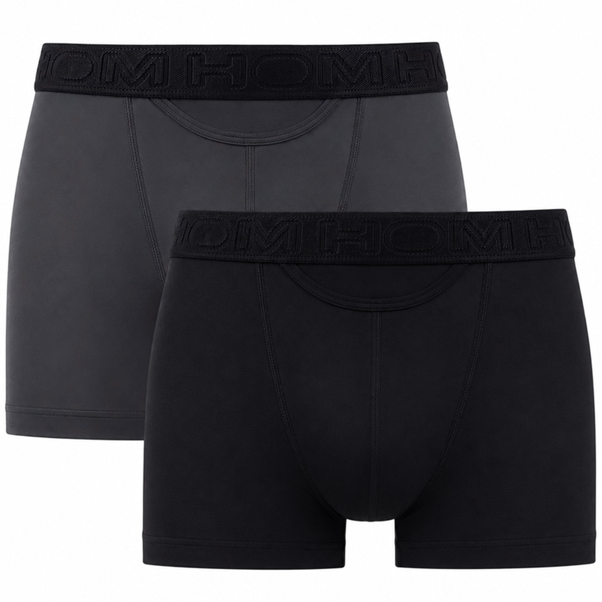 Hom Ho1 boxershorts boxerline 2-pack zwart/grijs