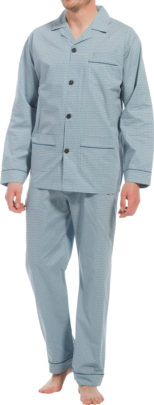 Robson pyjama doorknoop blauw