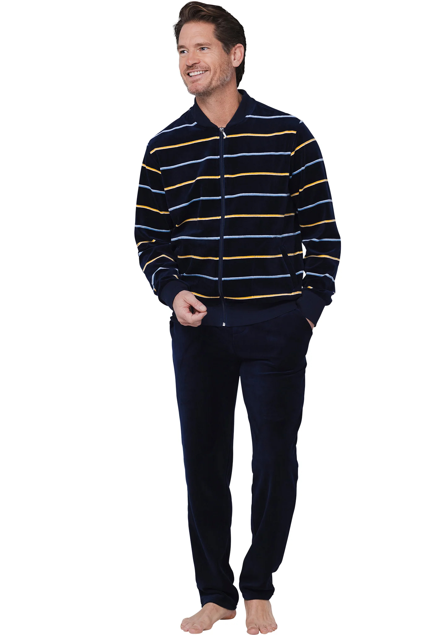 Pastunette Huispak met rits blauw velours