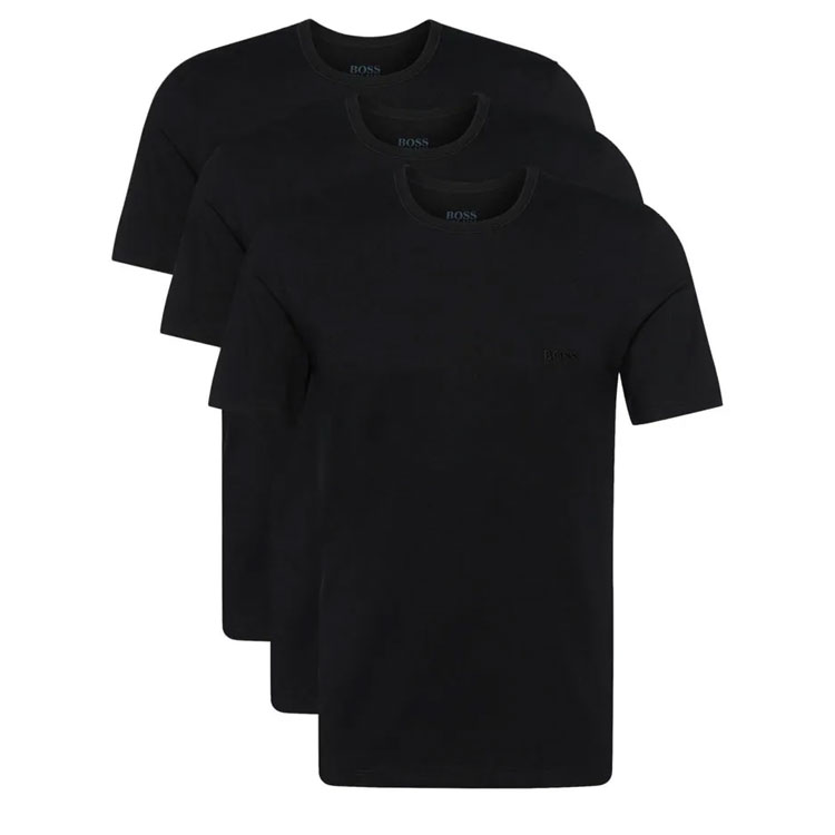 Actie 3-pack: Hugo Boss T-shirts Regular Fit - O-hals - zwart -  Maat XXL