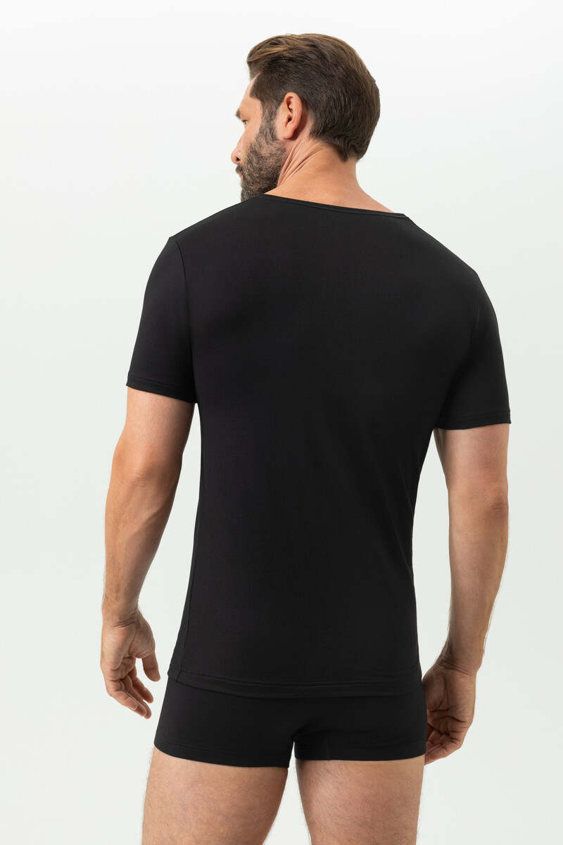 Mey dry cotton T-shirt V-hals zwart